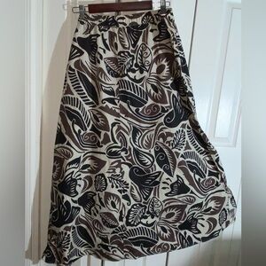 Marina Rinaldi Sport Long Maxi Cotton Skirt 20 Tribal Tropical Print    AA11